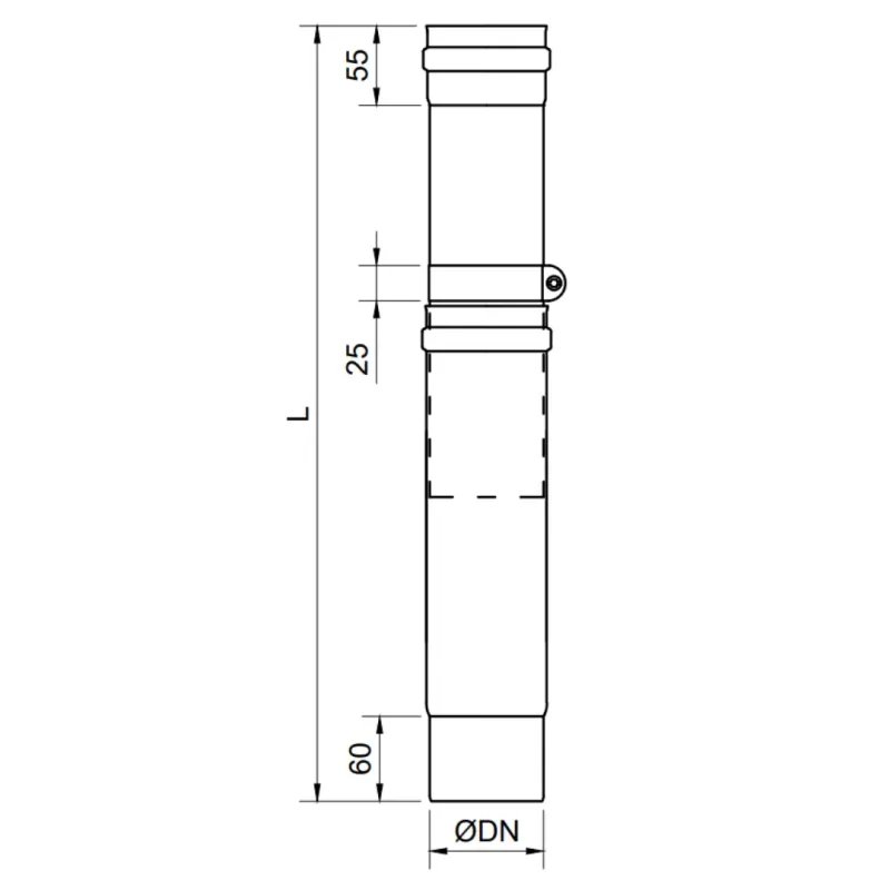 Tubo Extensible 940 MM Pellet Vitrificado Negro