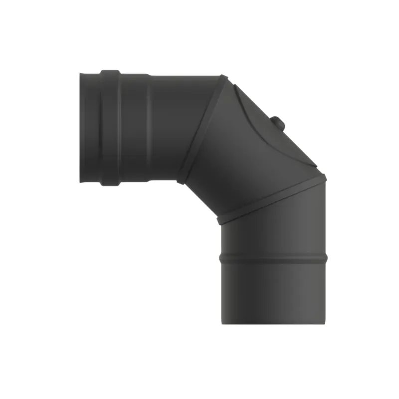 Codo 90° Con Registro Pellet Vitrificado Negro