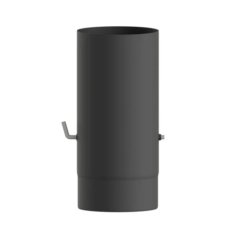 Módulo Recto 330 MM con Regulador Premium Leña Vitrificado Negro