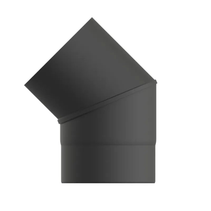 Codo 45º Premium Leña Vitrificado Negro