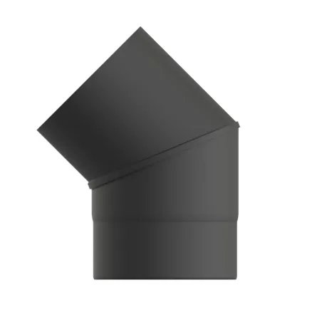 Codo 45º Premium Leña Vitrificado Negro