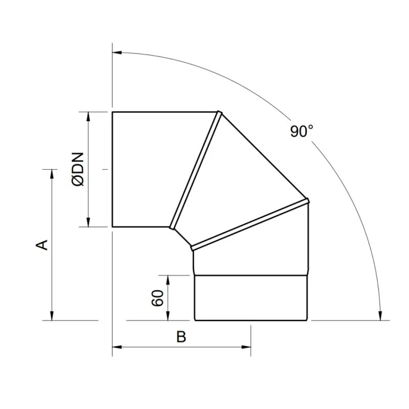 Codo 90° Premium Leña Vitrificado Negro