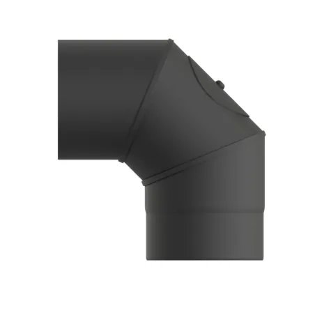 Codo 90º Con Inspección Premium Leña Vitrificado Negro