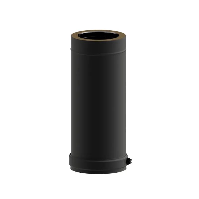 Módulo Recto 1000 MM Pellet Leña Vitrificado Negro Doble DW 316L