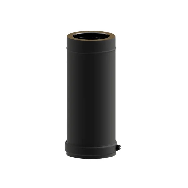 Módulo Recto 500 MM Pellet Leña Vitrificado Negro Doble DW 316L