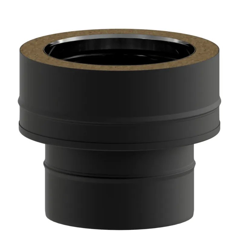 Adaptador Simple-Doble Pellet Leña Vitrificado Negro DW 316L