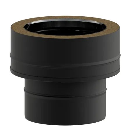 Adaptador Simple-Doble Pellet Leña Vitrificado Negro DW 316L