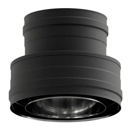 Adaptador Doble-Simple Pellet Leña Vitrificado Negro DW 316L