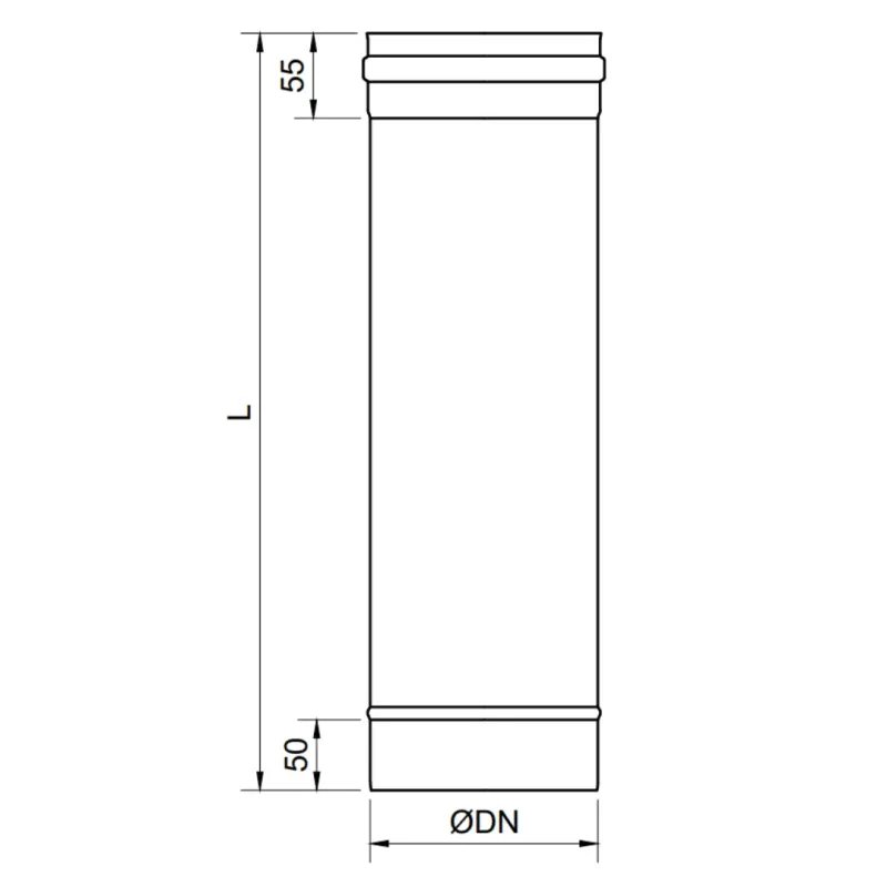 Módulo Recto 1000 MM Leña Inox SW 316L