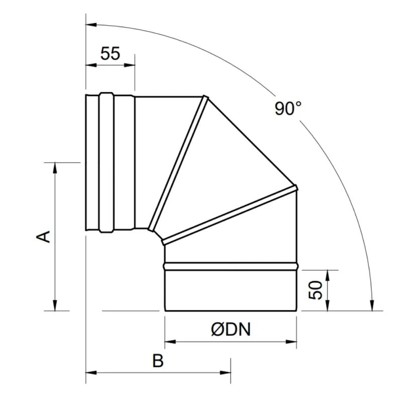 Codo 90º Leña Inox SW 316L