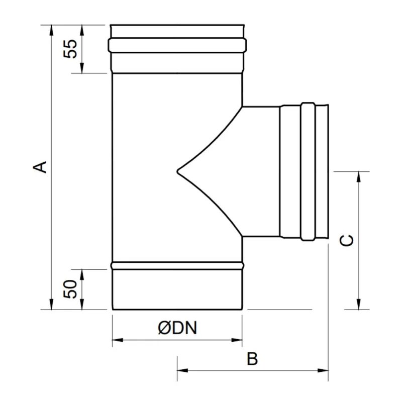 Te 90º Leña Inox SW 316L