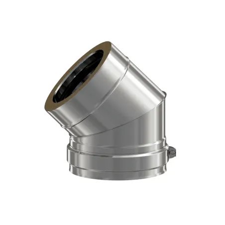 Codo 45° Pellet Leña Inox Doble DW 316L