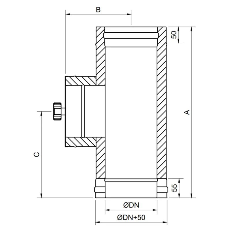 Módulo Inspección Pellet Leña Inox Doble DW 316L