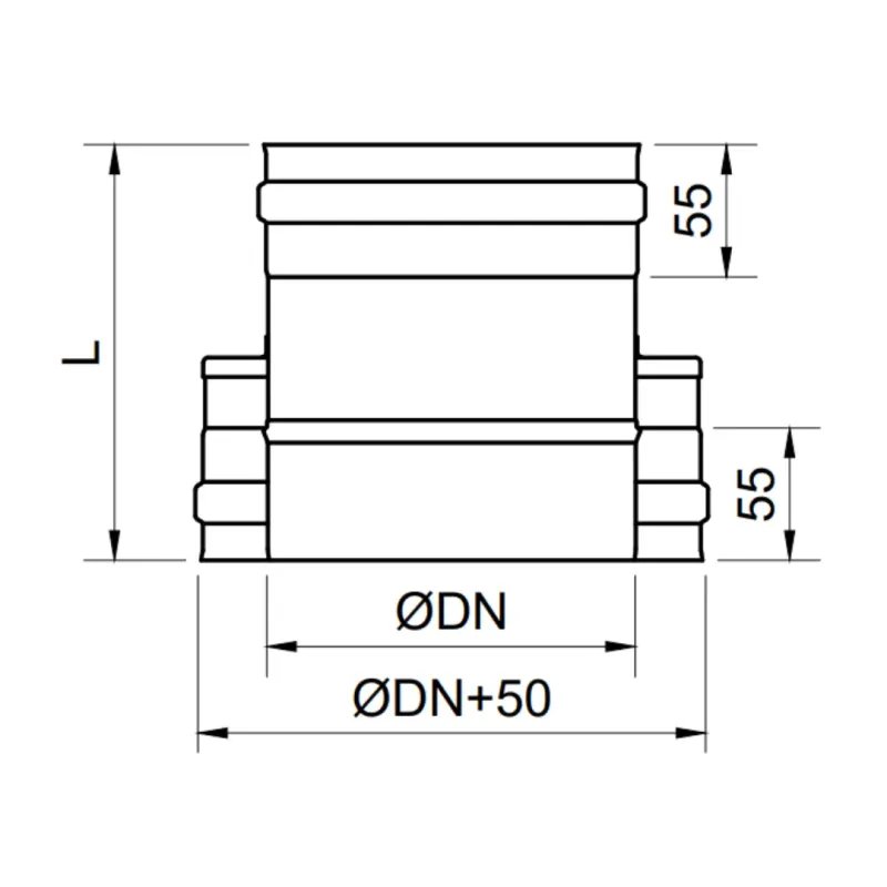 Adaptador Doble-Simple Pellet Leña Inox Doble DW 316L
