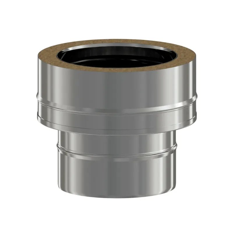 Adaptador Simple-Doble Pellet Leña Inox Doble DW 316L