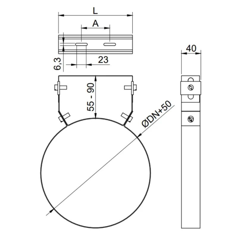 Soporte Mural Atornillar Pellet Leña Inox Doble DW 316L