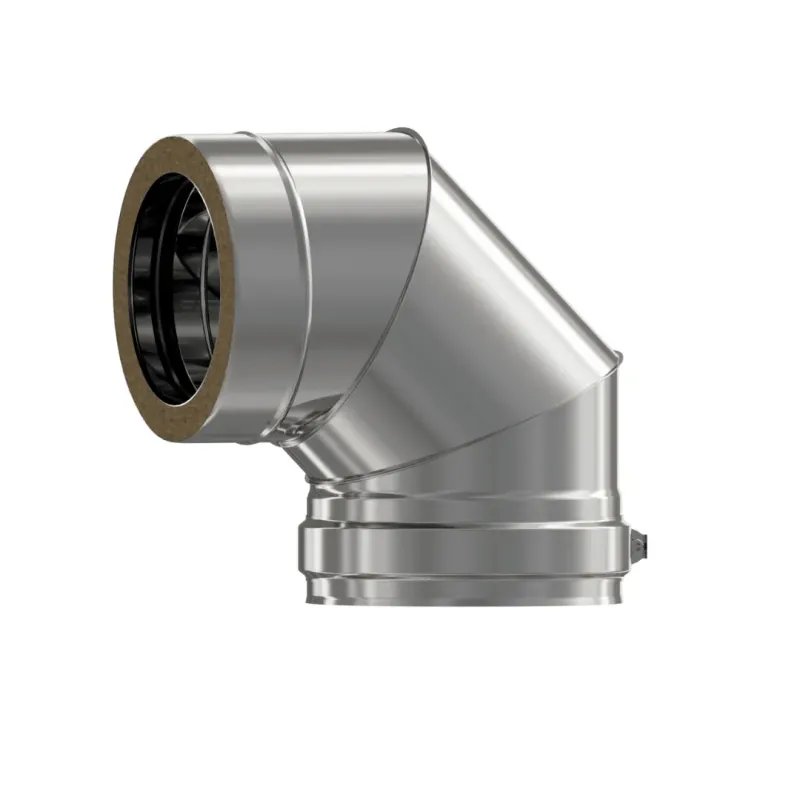 Codo 90º Pellet Leña Inox Doble DW 316L