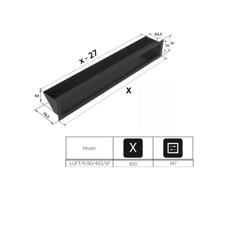 Rejilla Ventilación Panorámica Fireside Slim
