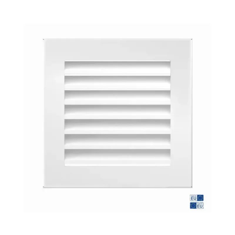 Rejilla Ventilación Cuadrada con Lamas Fireside Blanca 17x17